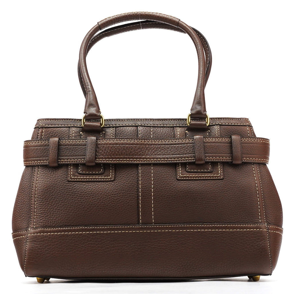 F10212 Brown Pebbled Leather Hamptons Tote Bag