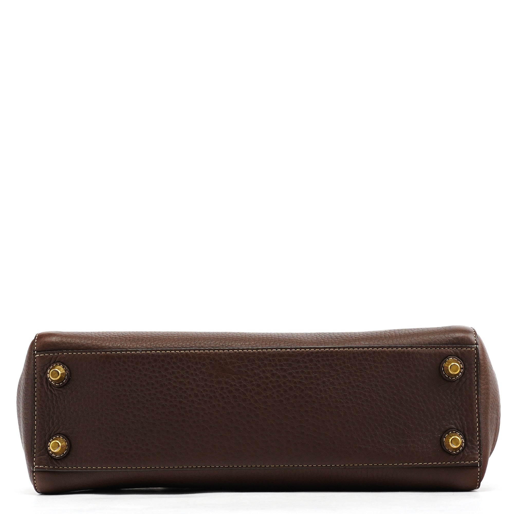 F10212 Brown Pebbled Leather Hamptons Tote Bag