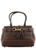 F10212 Brown Pebbled Leather Hamptons Tote Bag