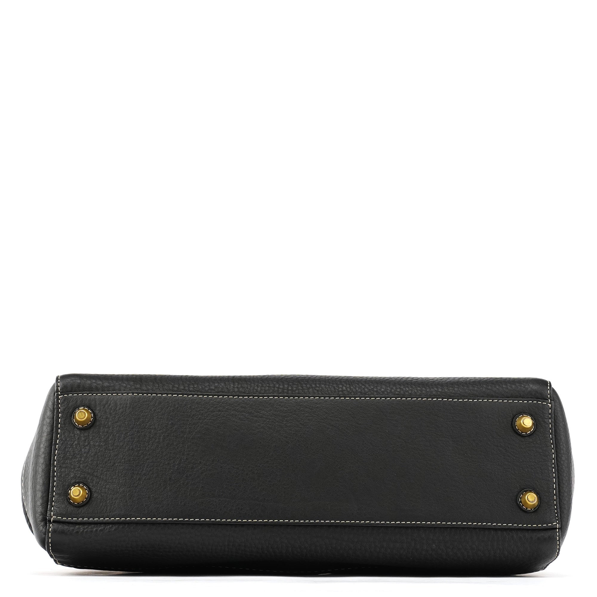F10213 Black Pebbled Leather Hamptons Tote Bag