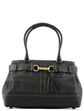 F10213 Black Pebbled Leather Hamptons Tote Bag