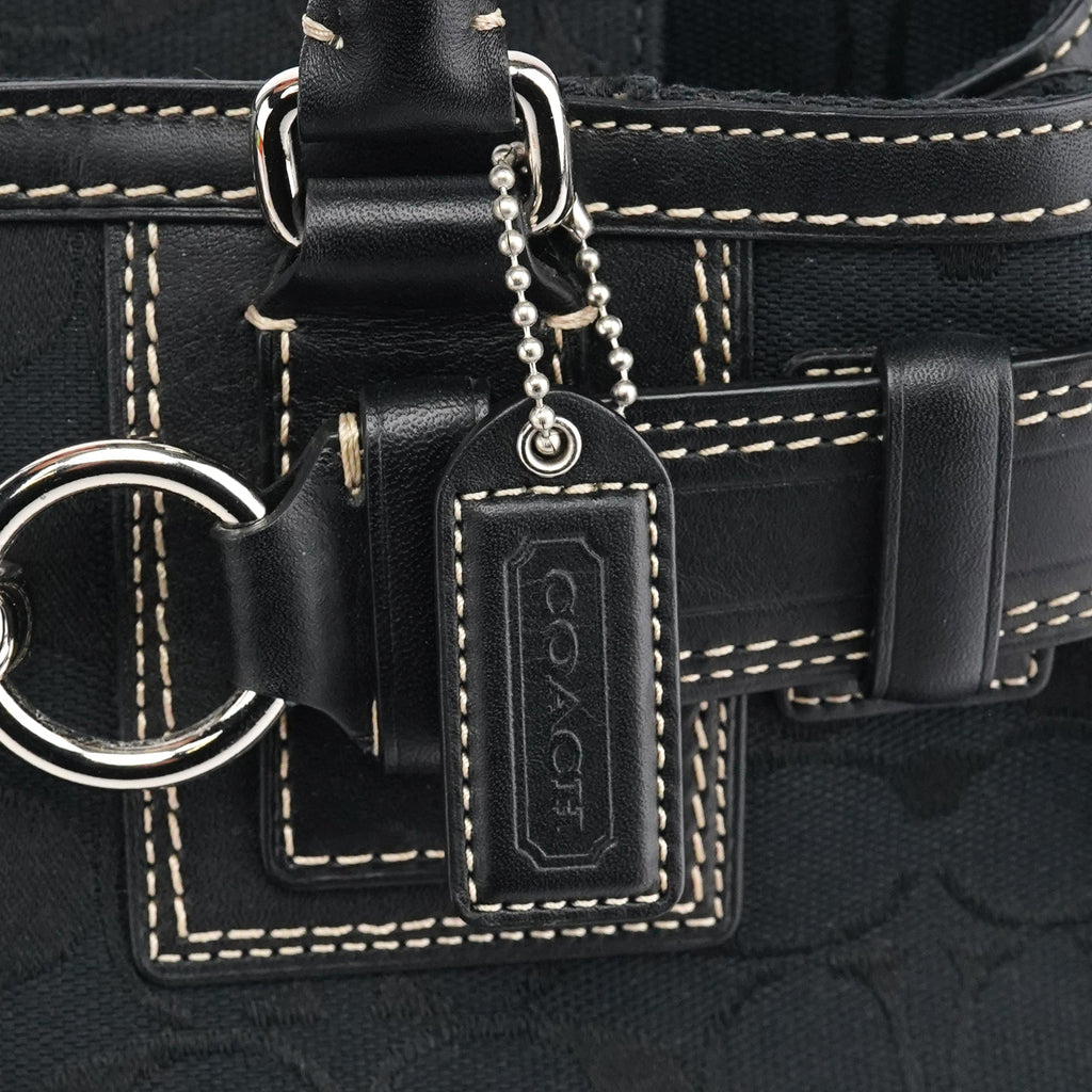F10245 Black Signature Hamptons Tote Bag
