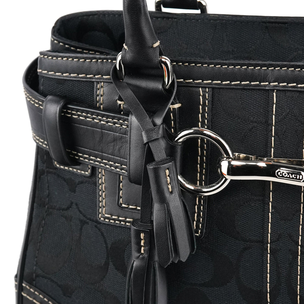 F10245 Black Signature Hamptons Tote Bag