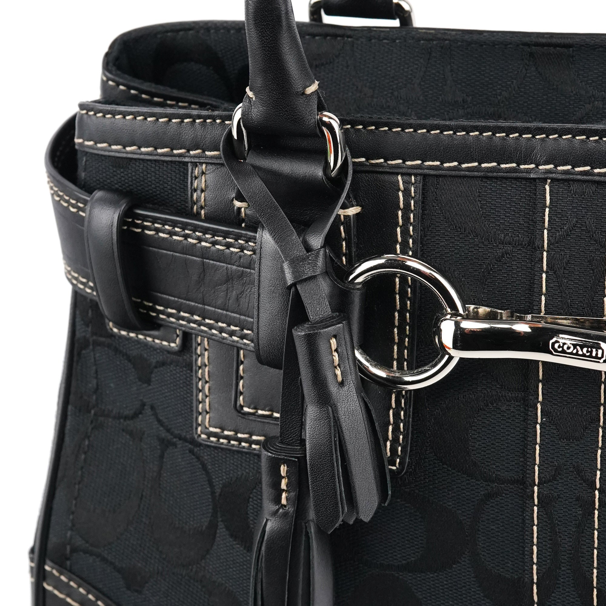 F10245 Black Signature Hamptons Tote Bag