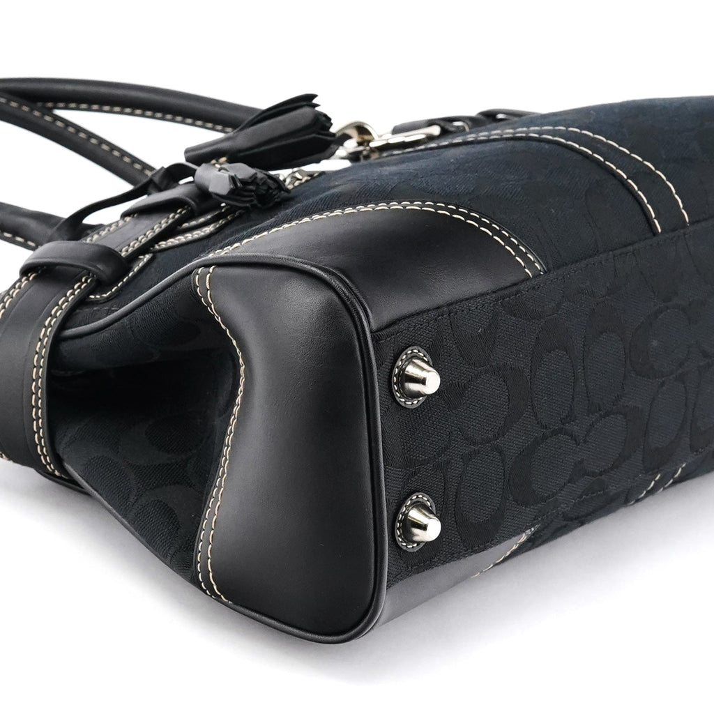 F10245 Black Signature Hamptons Tote Bag