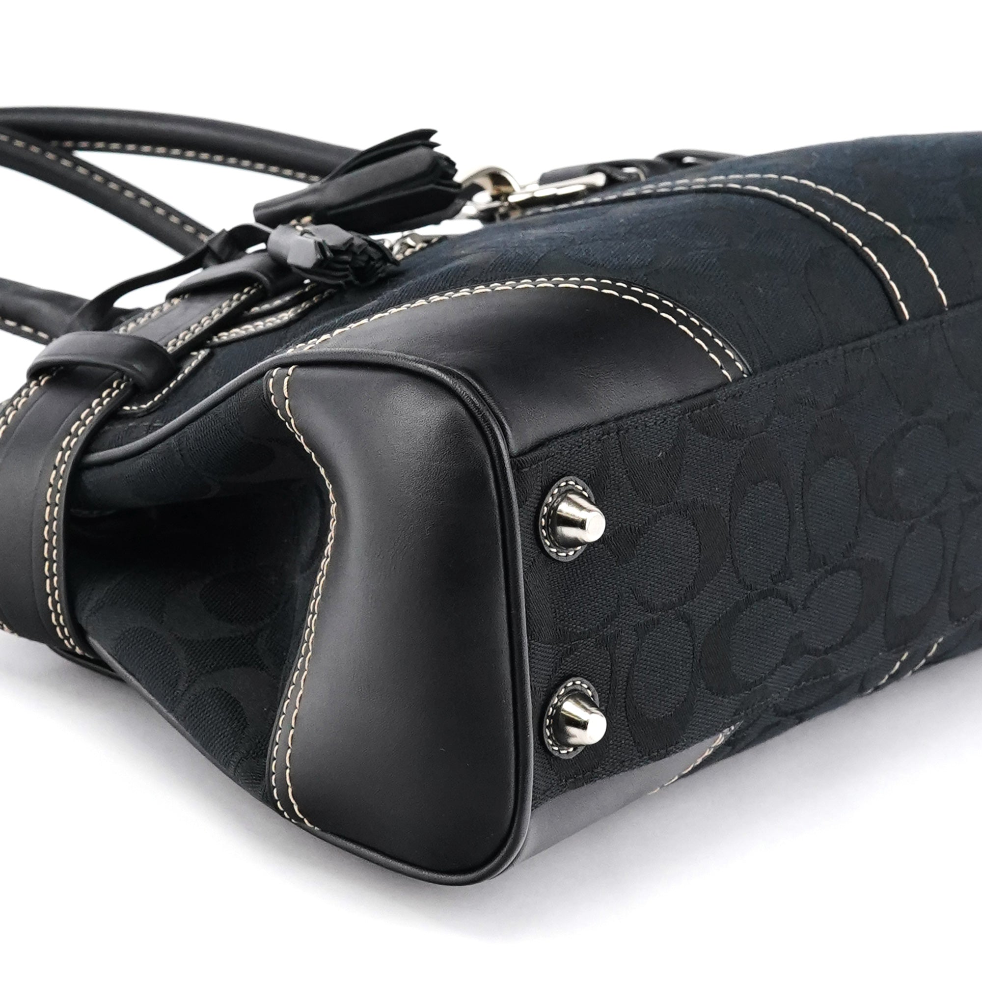 F10245 Black Signature Hamptons Tote Bag