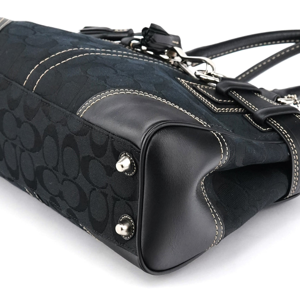 F10245 Black Signature Hamptons Tote Bag