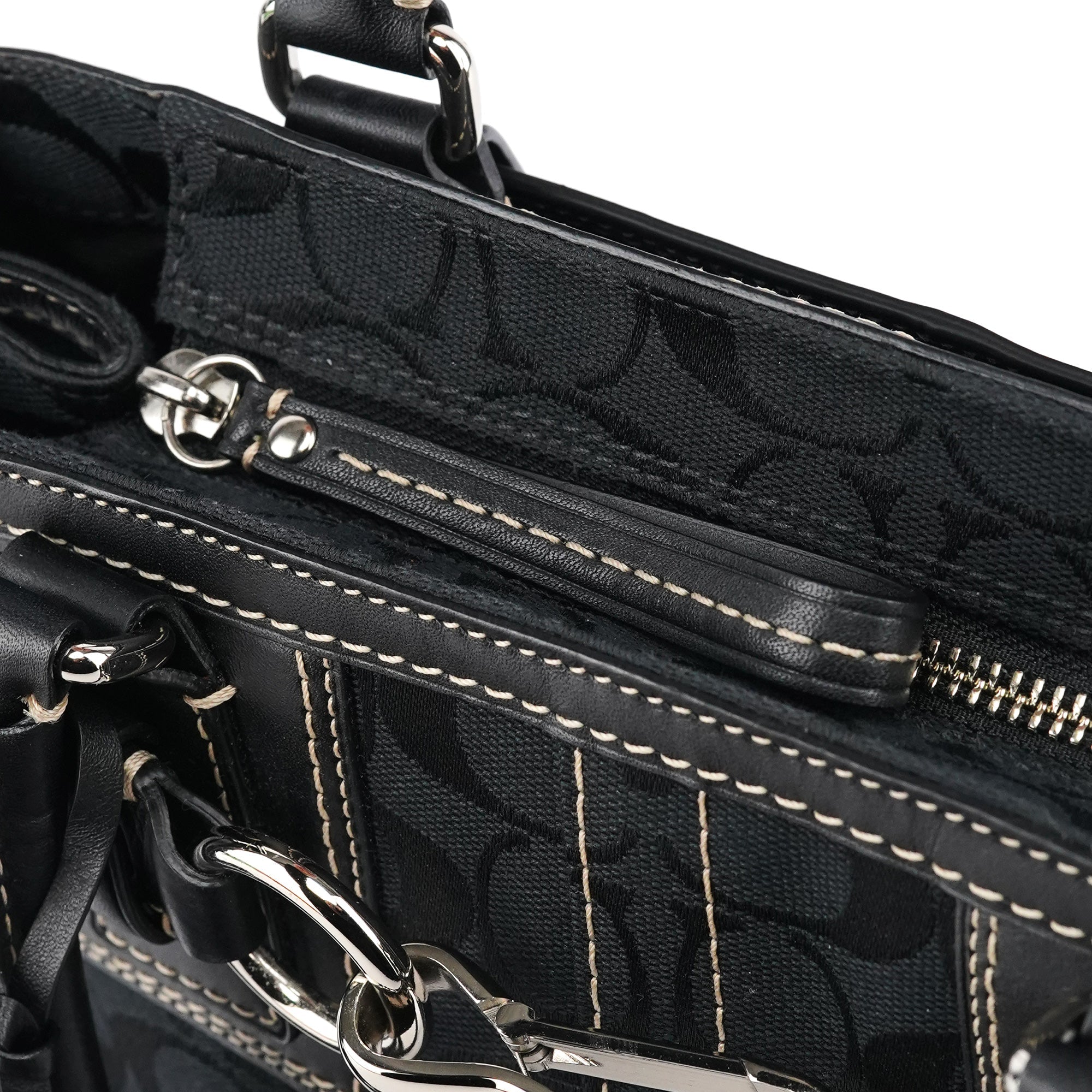 F10245 Black Signature Hamptons Tote Bag
