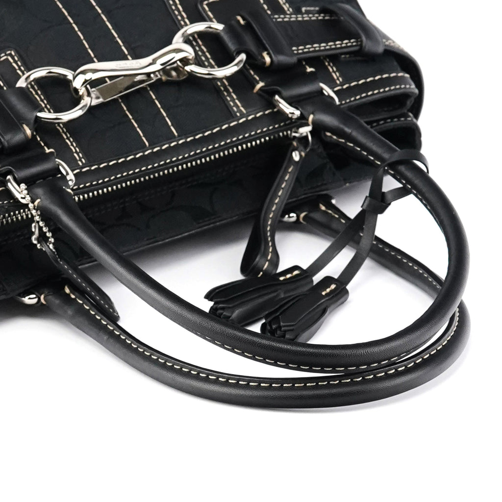 F10245 Black Signature Hamptons Tote Bag