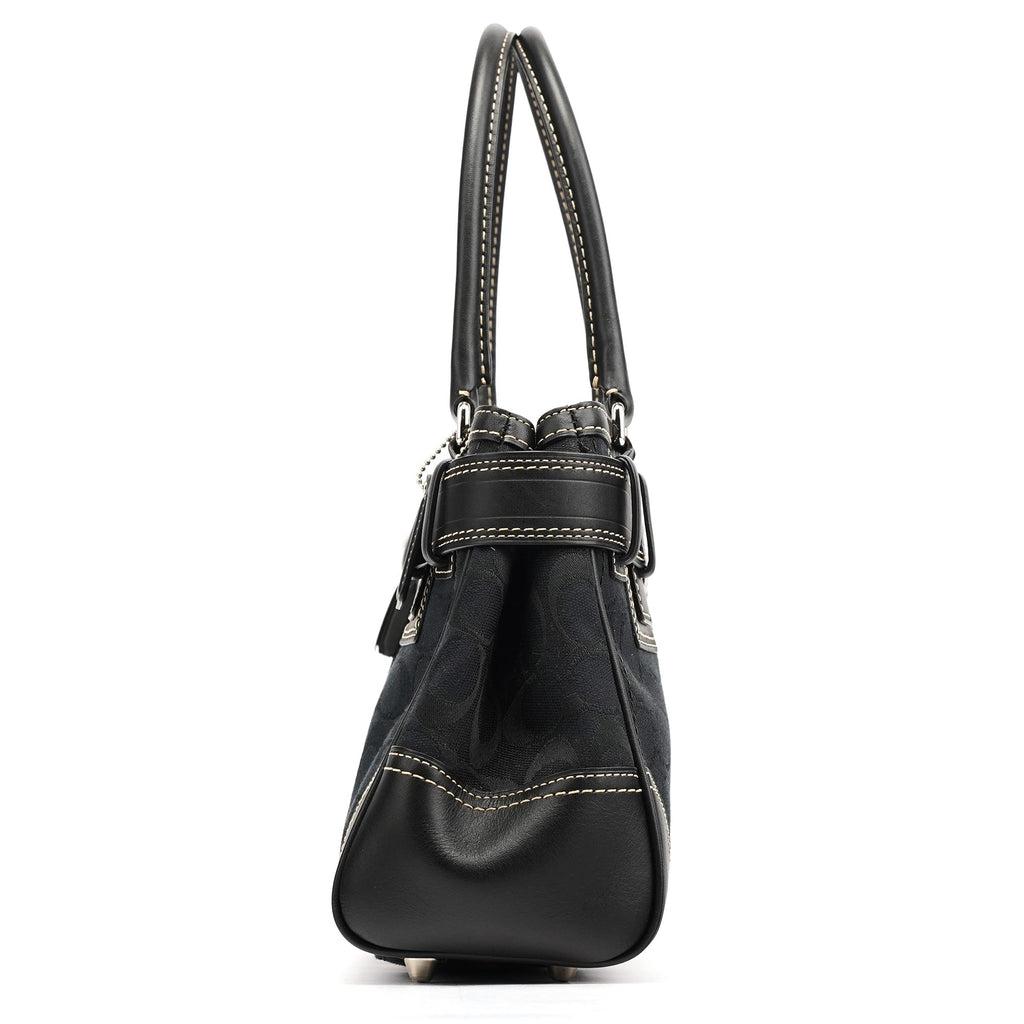 F10245 Black Signature Hamptons Tote Bag