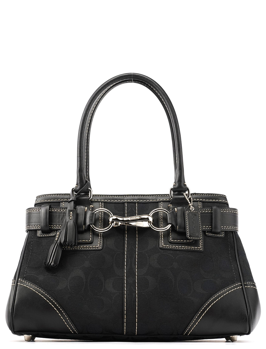 F10245 Black Signature Hamptons Tote Bag