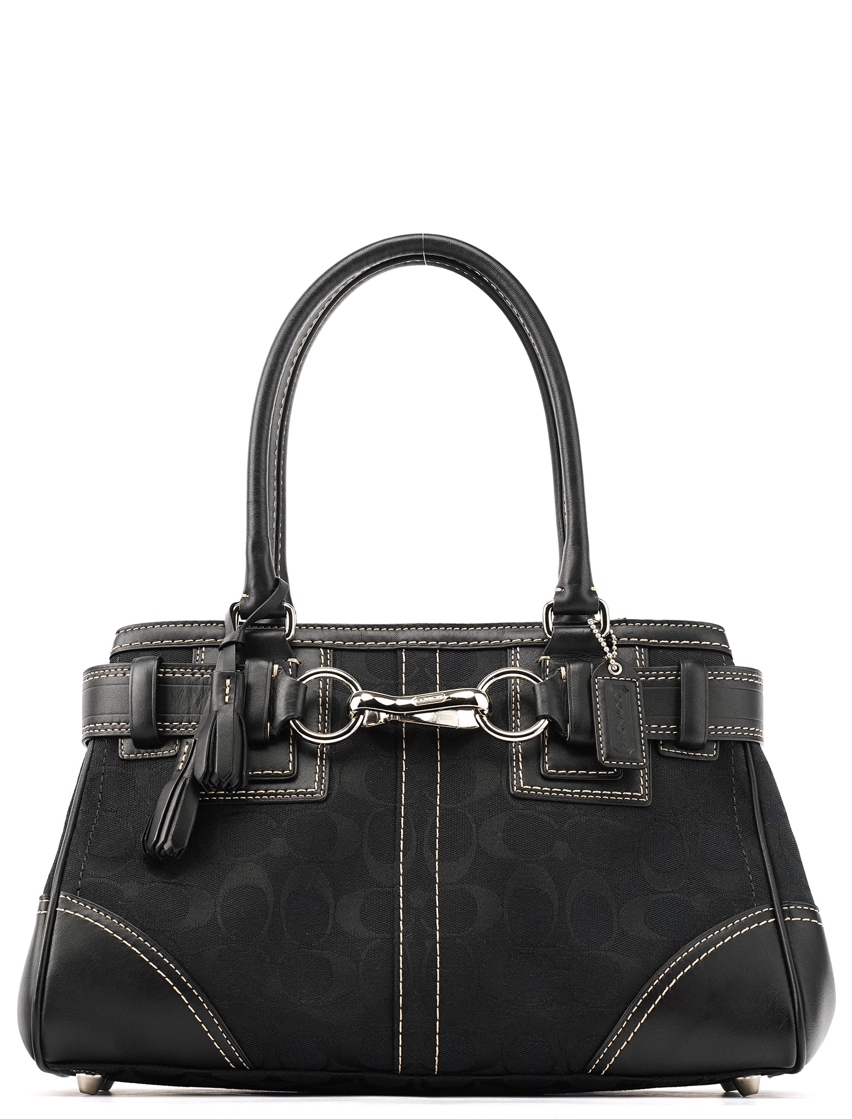 F10245 Black Signature Hamptons Tote Bag