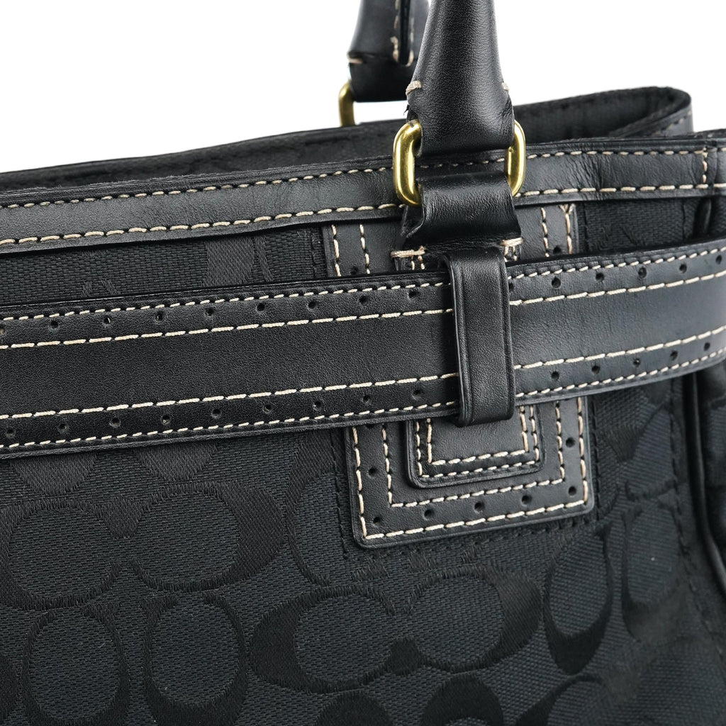 F10507 Black Signature Canvas Hampton Tote Bag