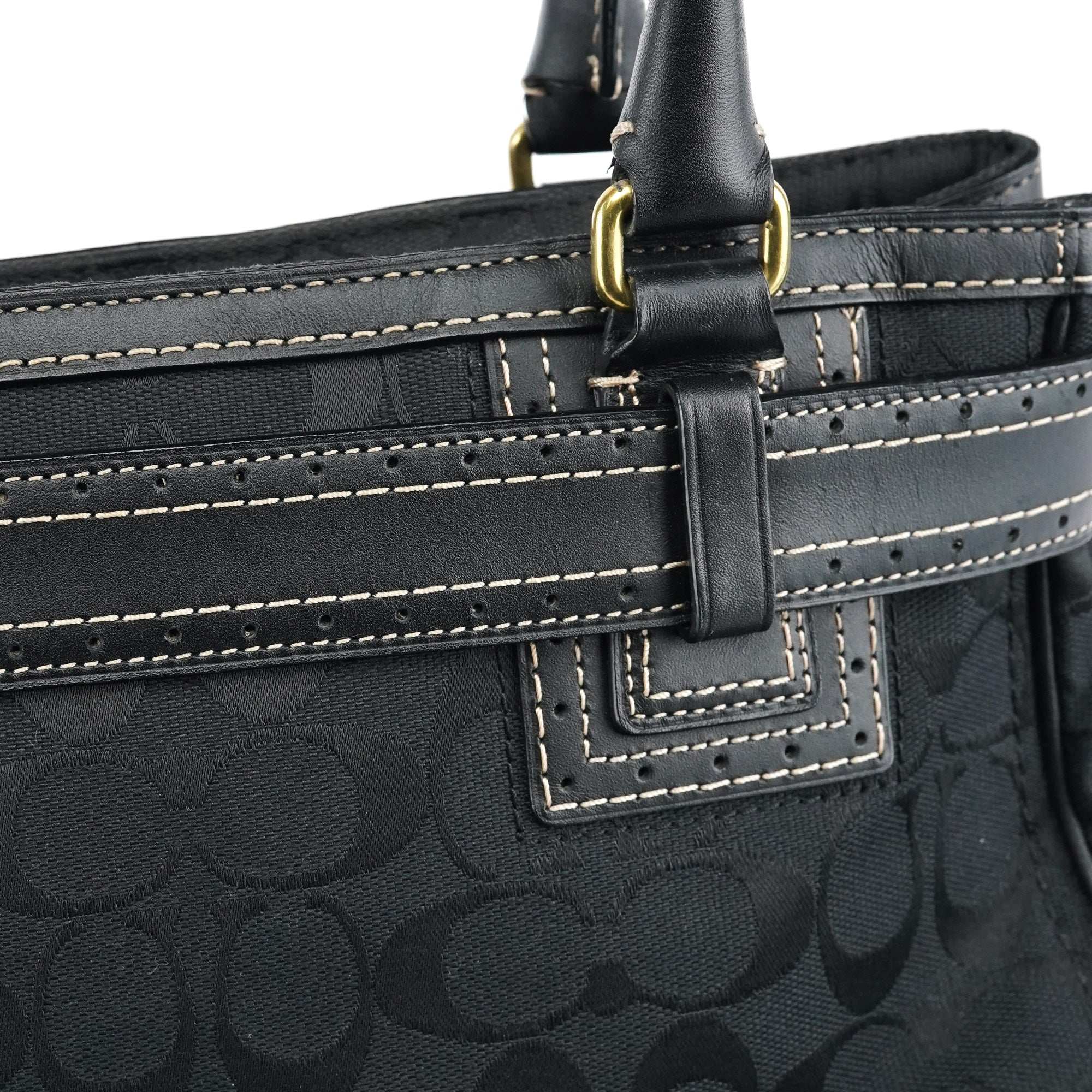 F10507 Black Signature Canvas Hampton Tote Bag