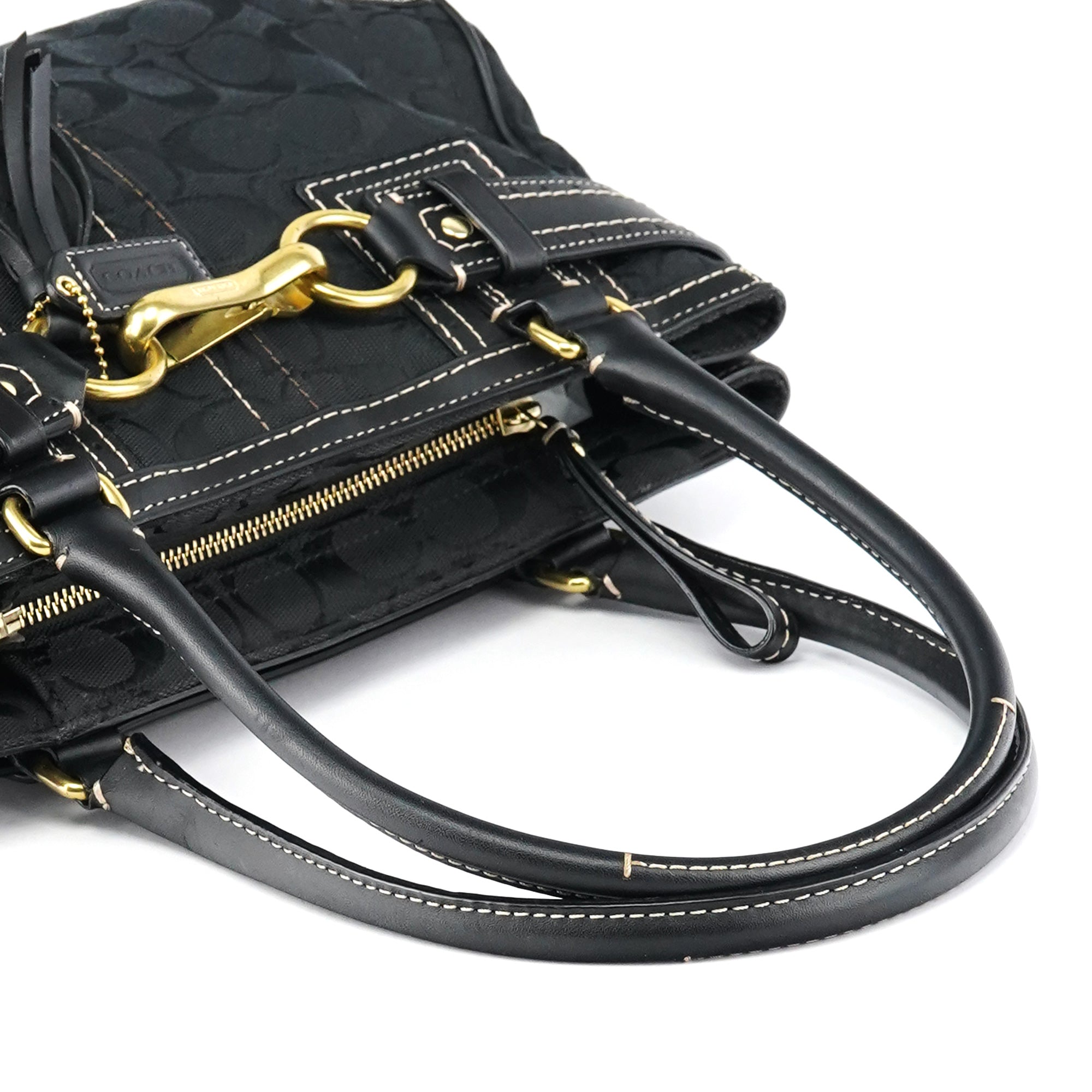 F10507 Black Signature Canvas Hampton Tote Bag