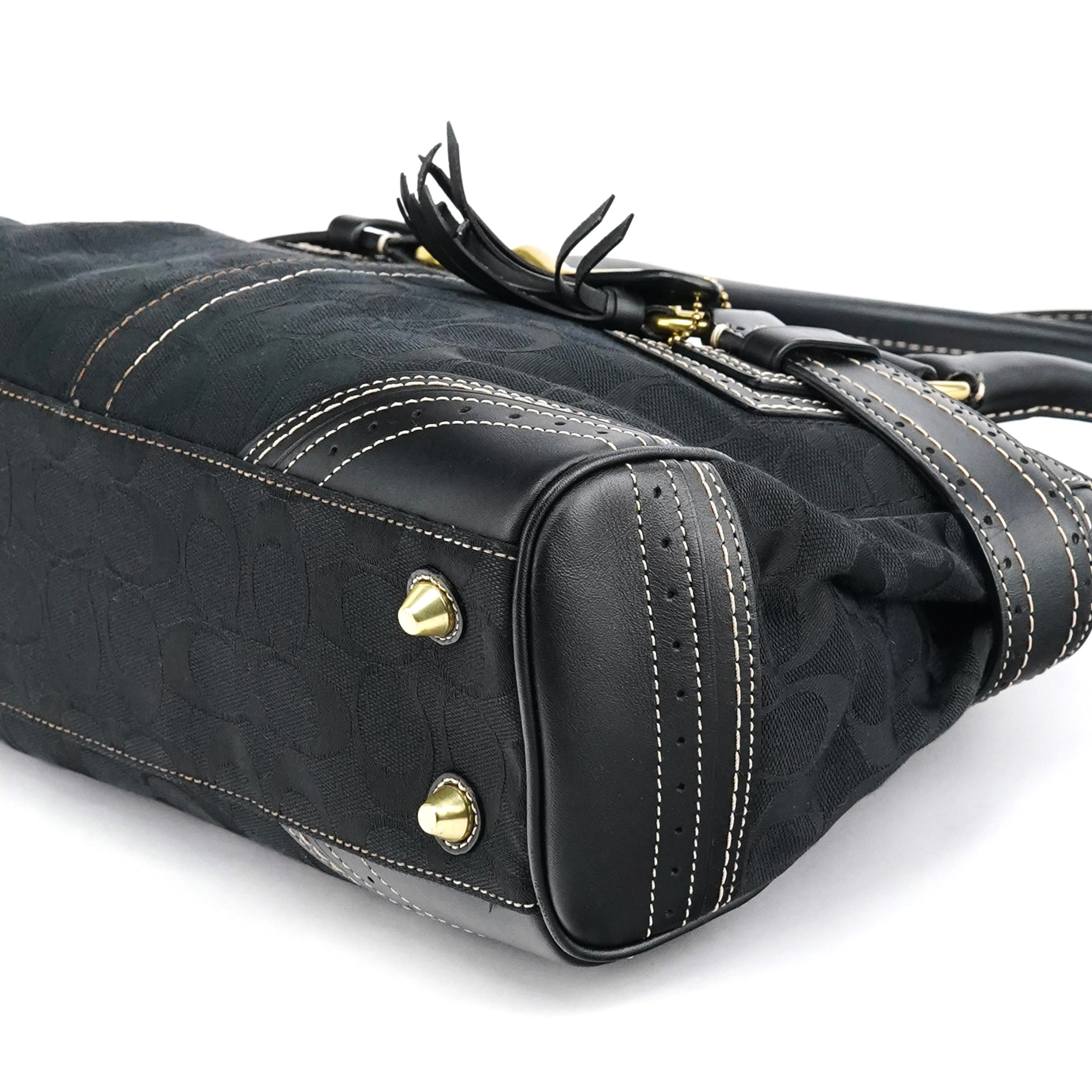 F10507 Black Signature Canvas Hampton Tote Bag