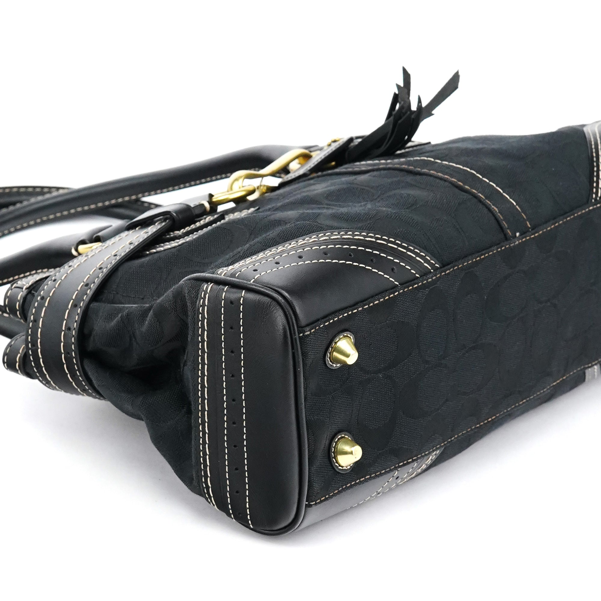 F10507 Black Signature Canvas Hampton Tote Bag