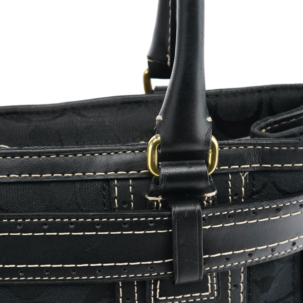 F10507 Black Signature Canvas Hampton Tote Bag