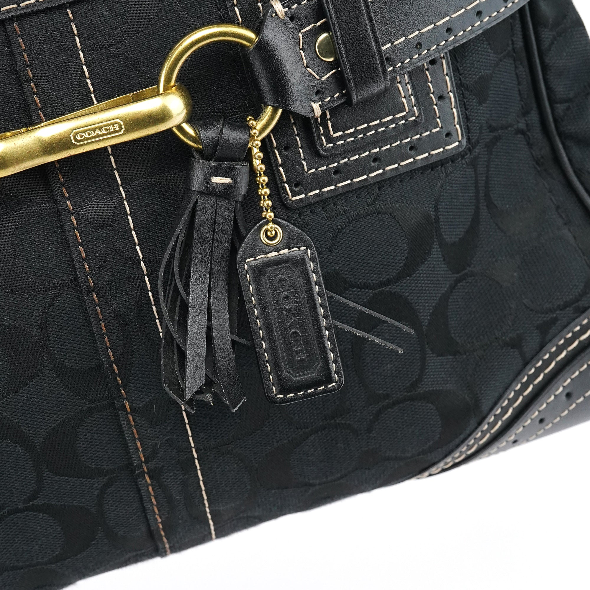 F10507 Black Signature Canvas Hampton Tote Bag
