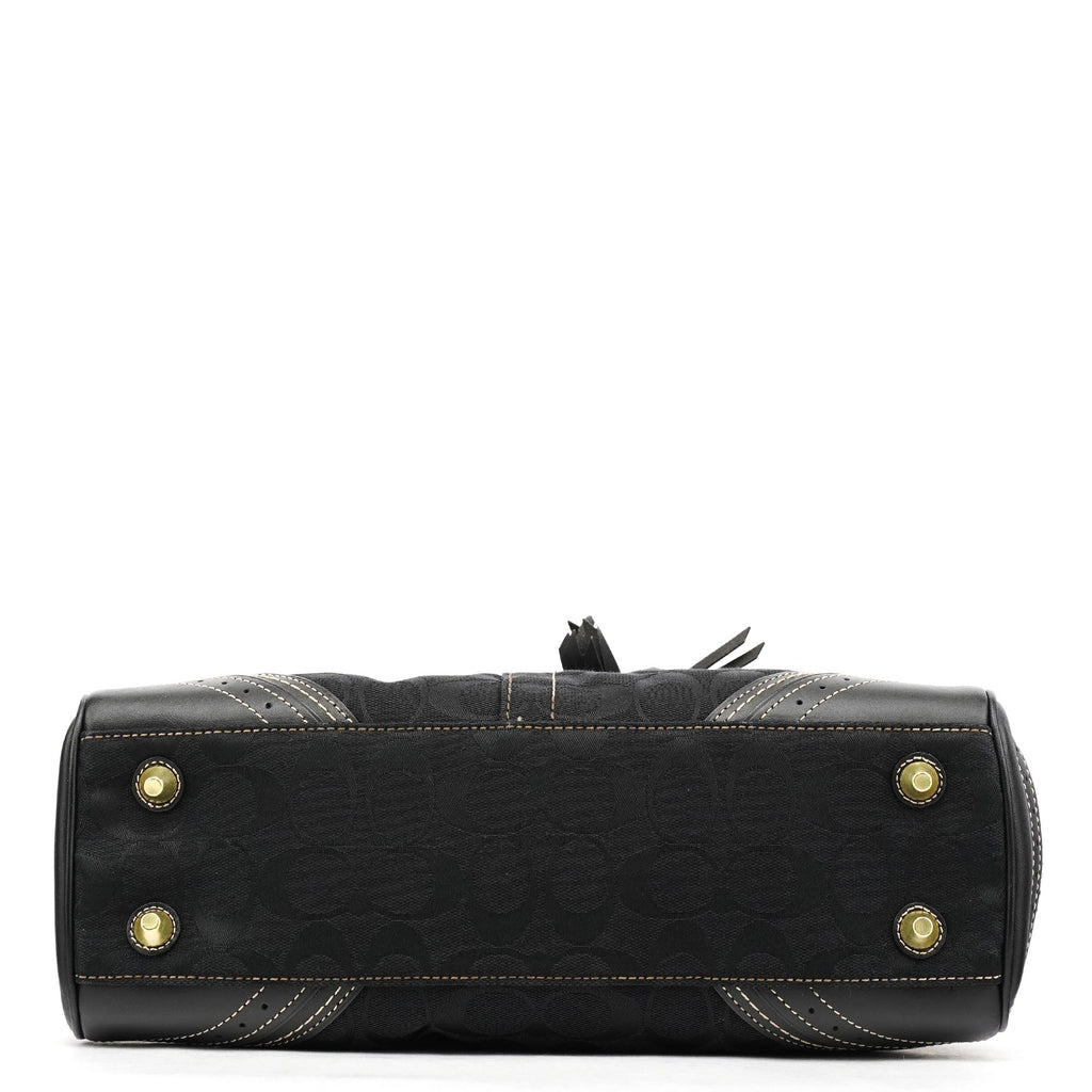 F10507 Black Signature Canvas Hampton Tote Bag