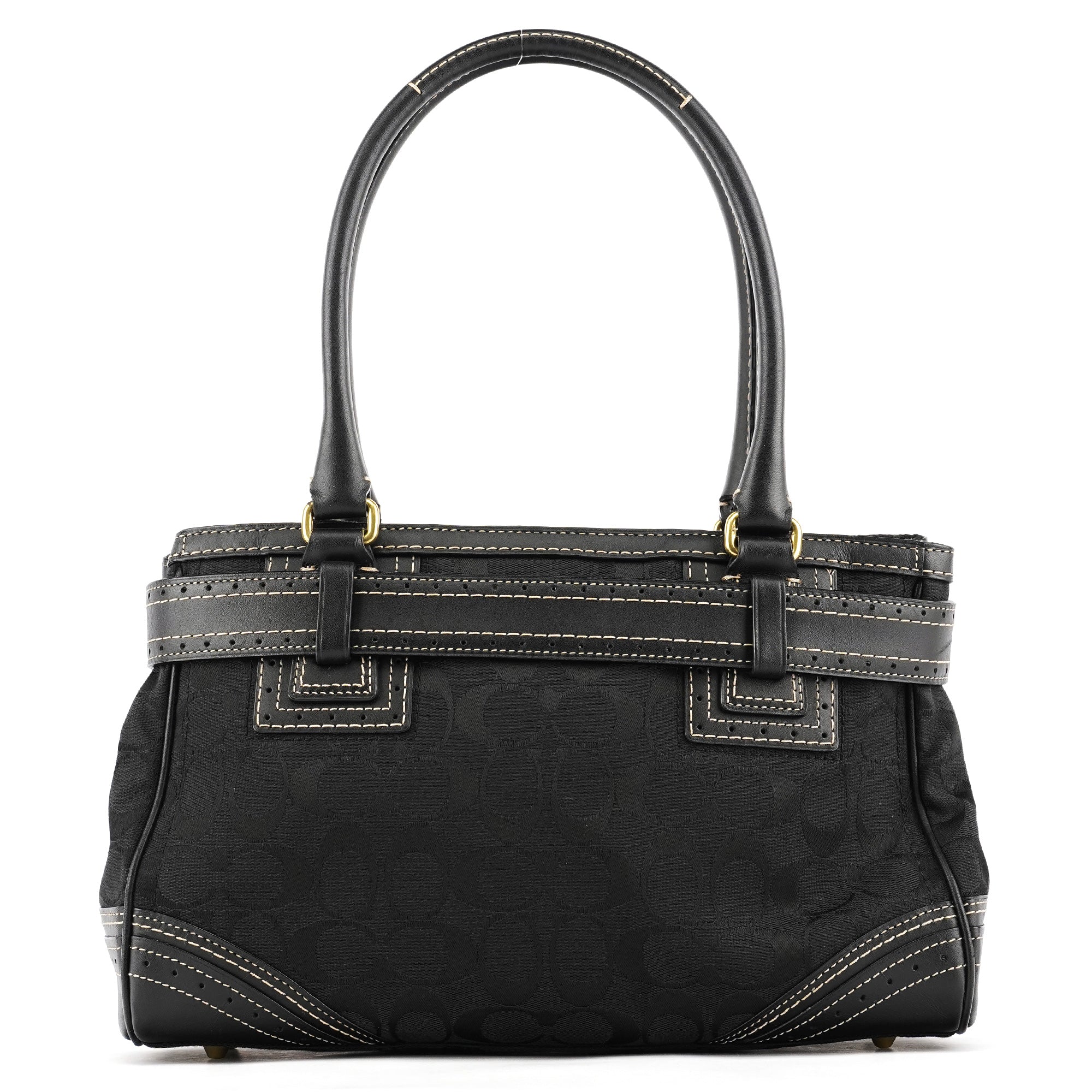 F10507 Black Signature Canvas Hampton Tote Bag