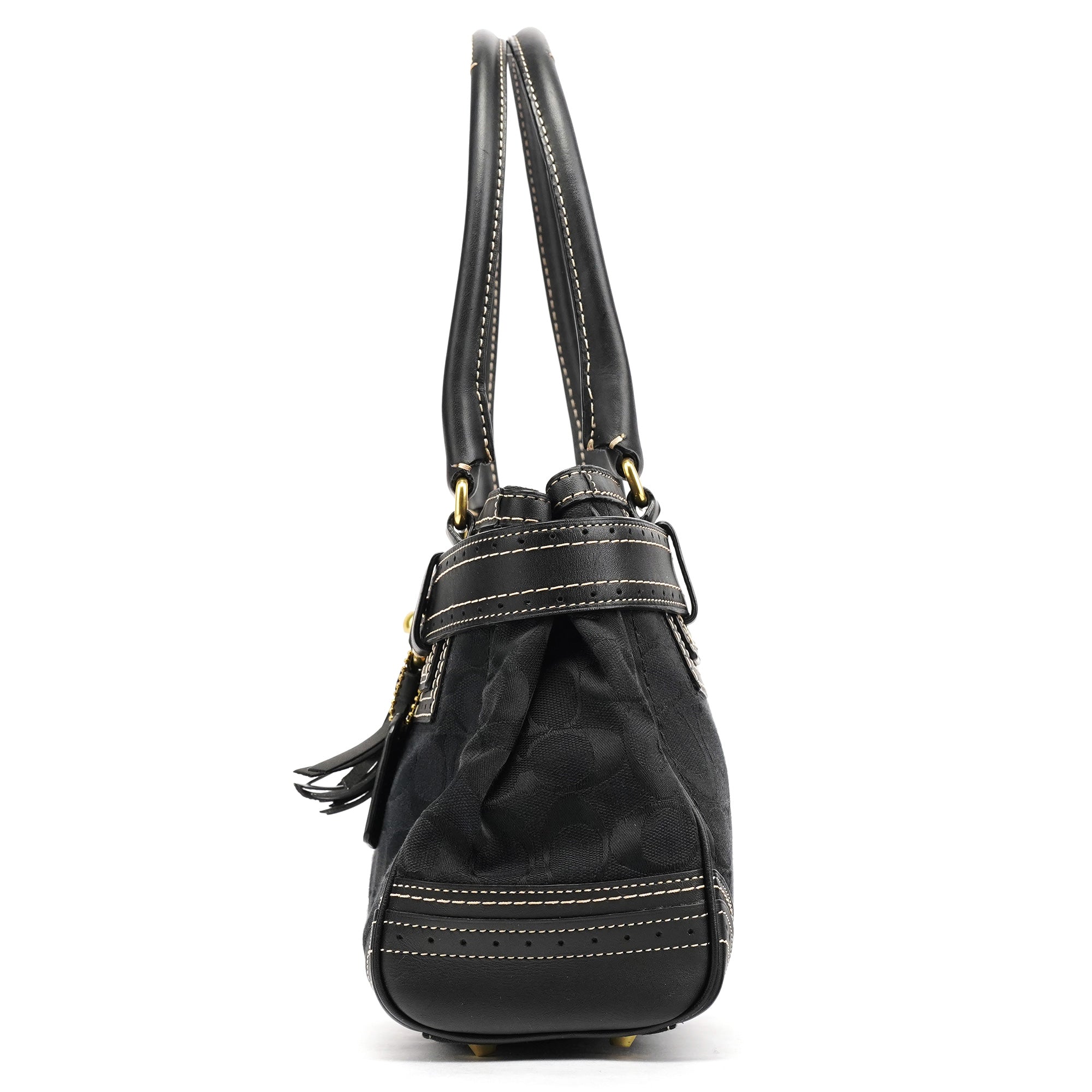 F10507 Black Signature Canvas Hampton Tote Bag