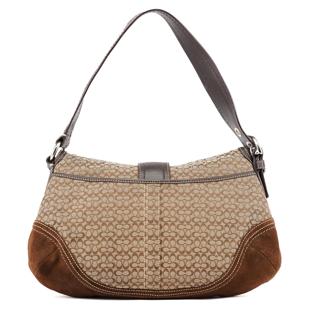 F10926 Beige Brown Suede Soho Shoulder Bag