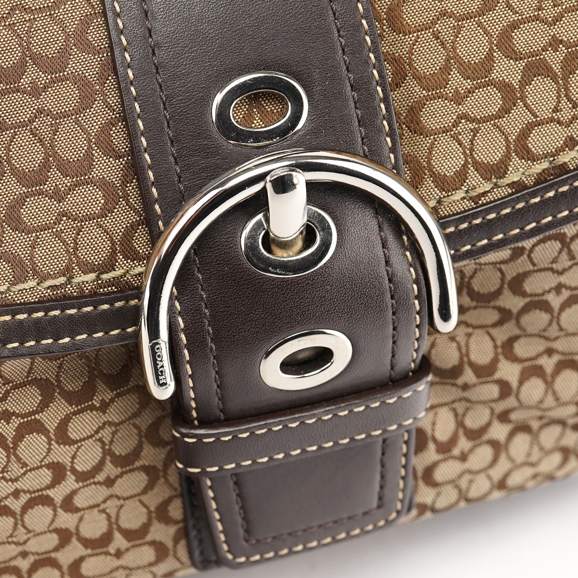 F10926 Beige Brown Suede Soho Shoulder Bag