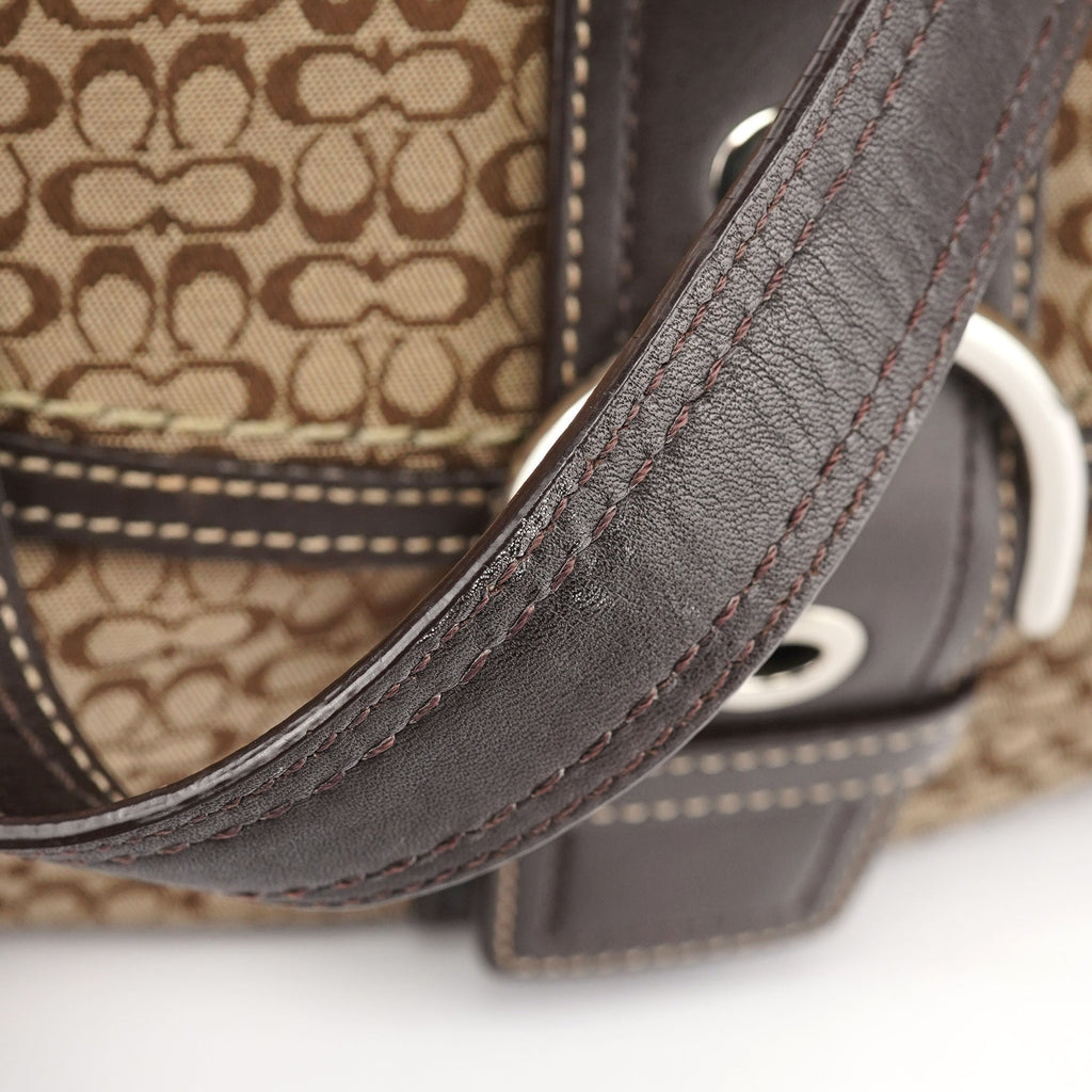 F10926 Beige Brown Suede Soho Shoulder Bag