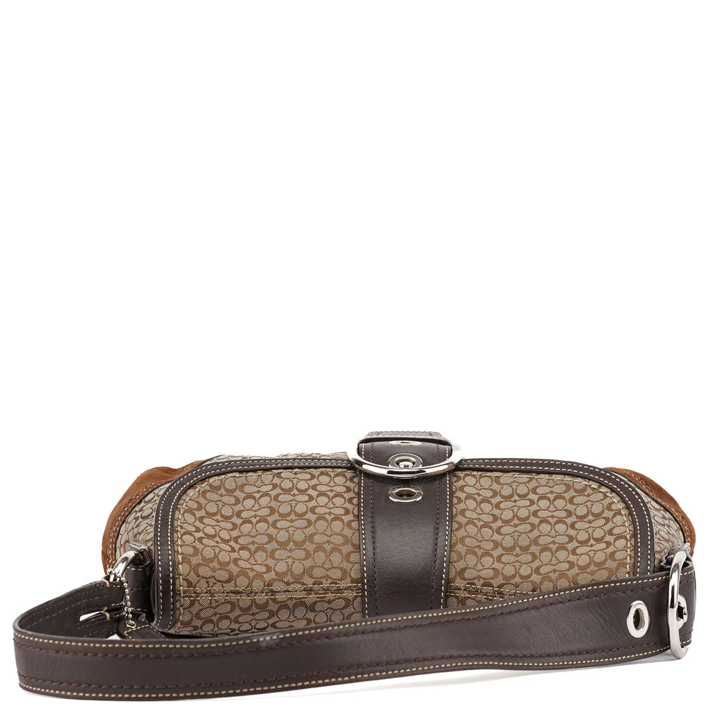 F10926 Beige Brown Suede Soho Shoulder Bag
