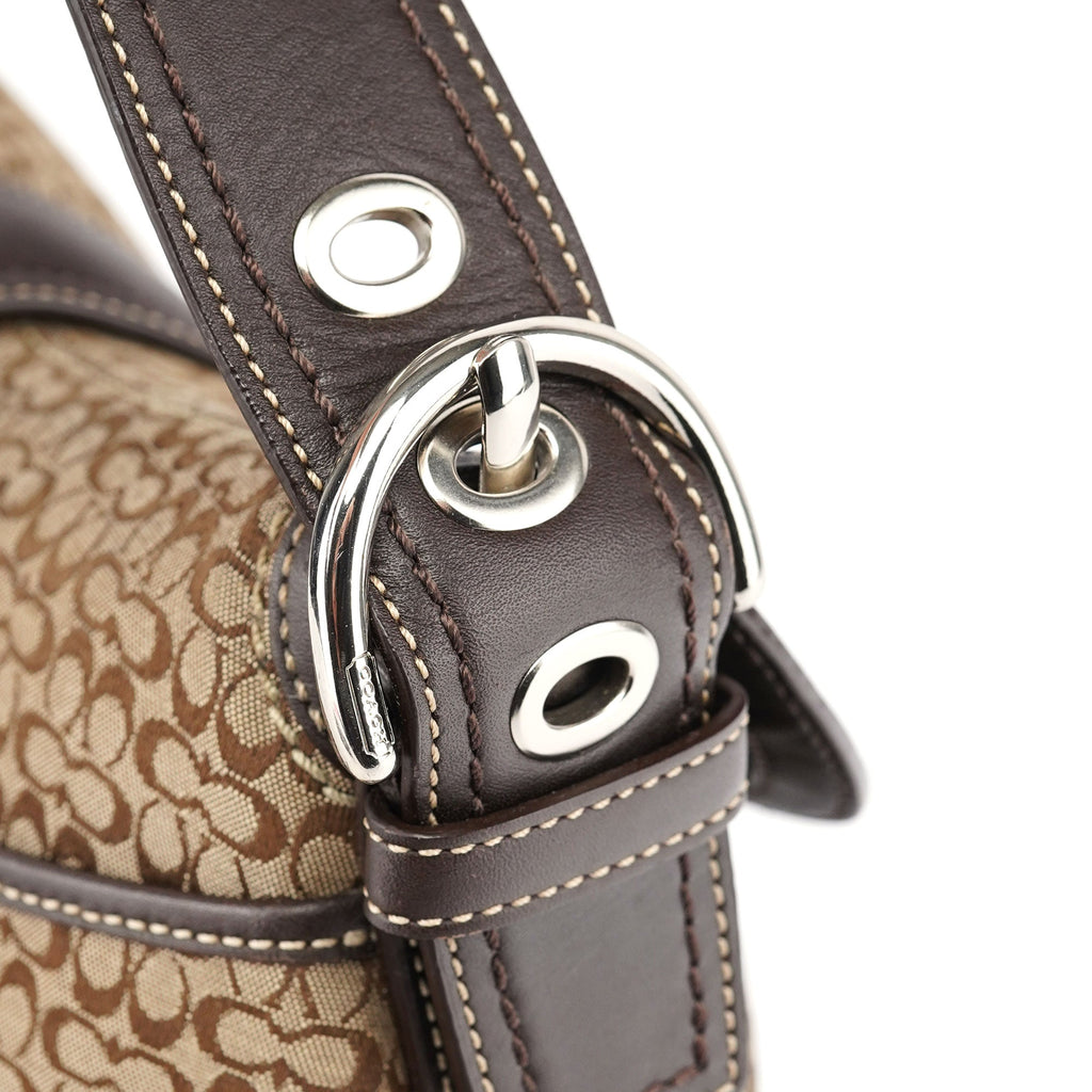 F10926 Beige Brown Suede Soho Shoulder Bag
