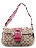 F113862 Beige Pink Signature C Soho Shoulder Bag