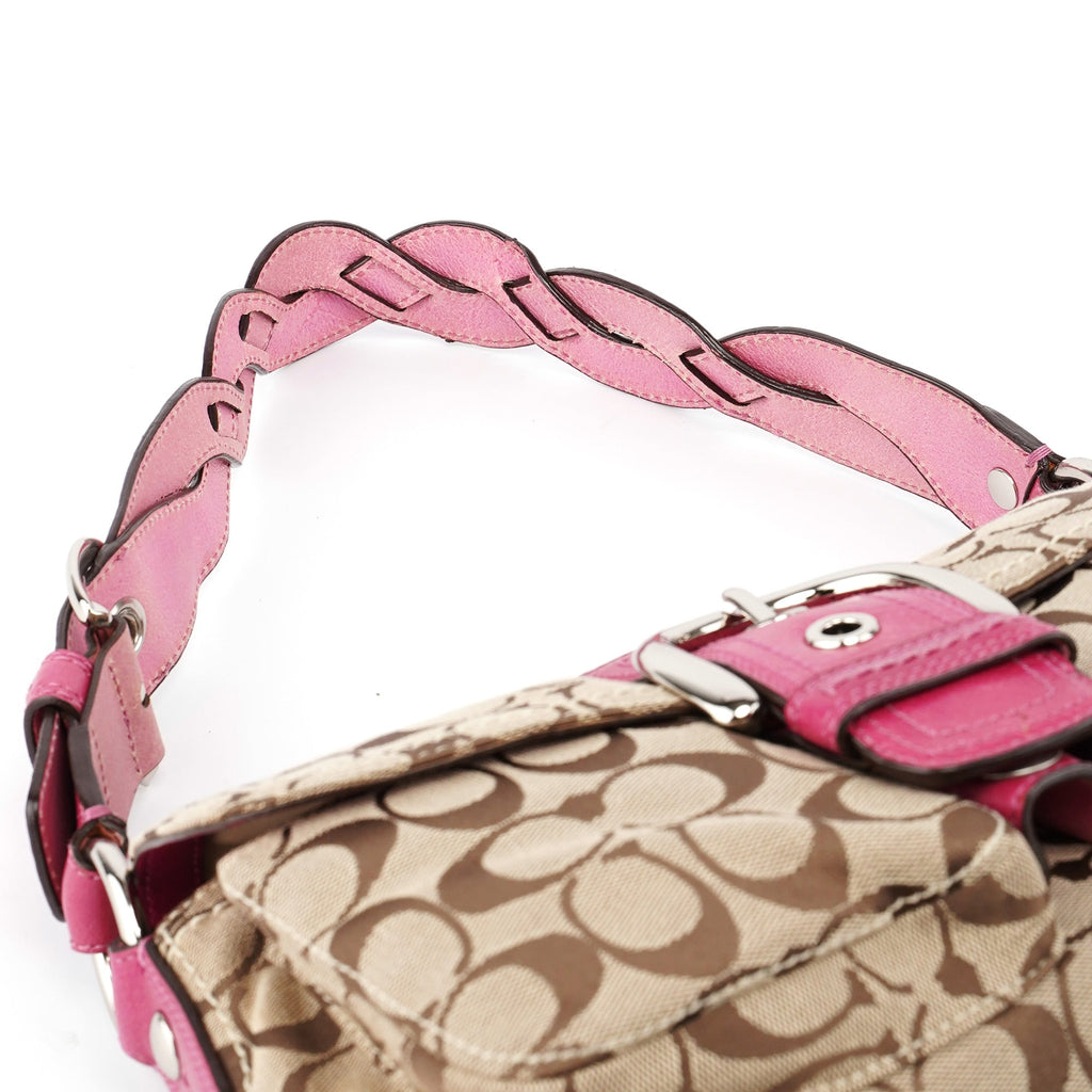 F113862 Beige Pink Signature C Soho Shoulder Bag