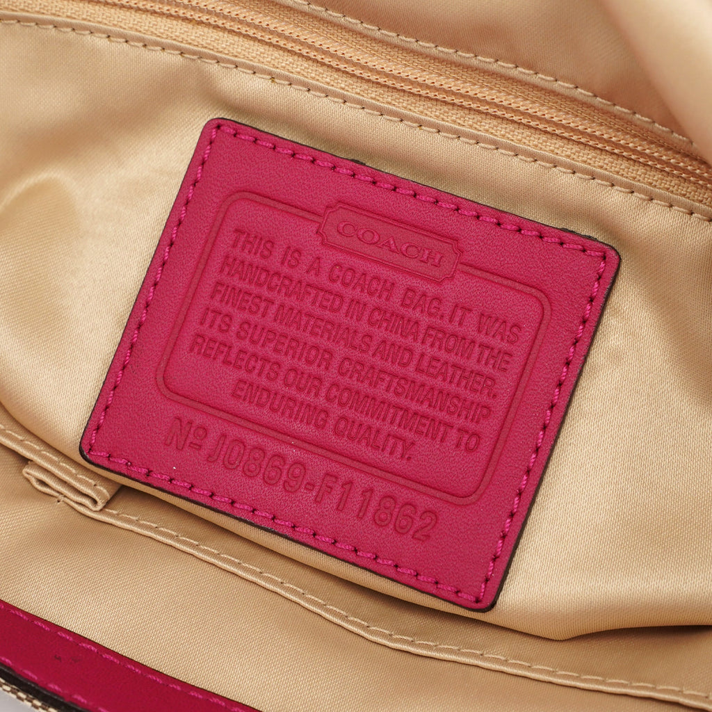 F113862 Beige Pink Signature C Soho Shoulder Bag