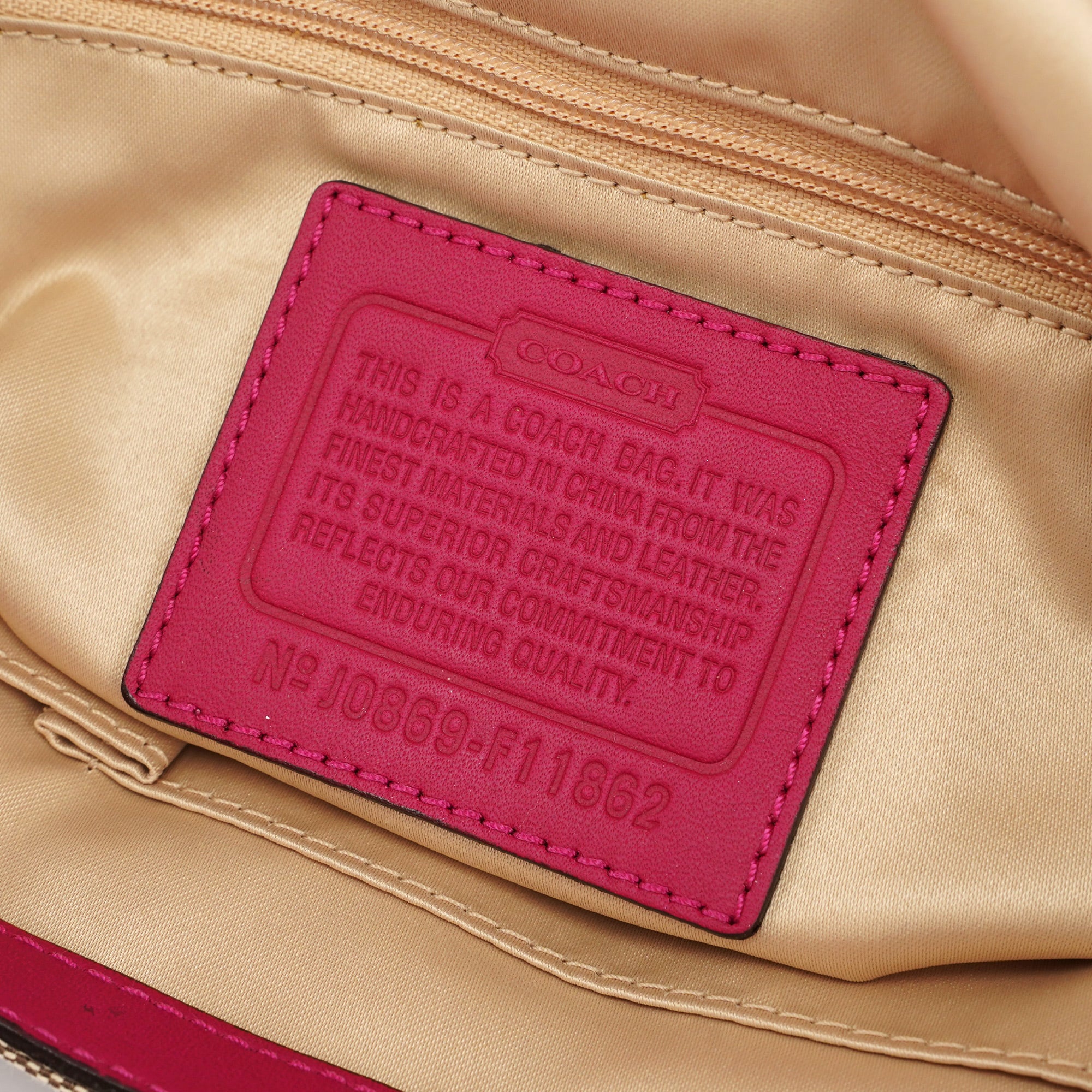 F113862 Beige Pink Signature C Soho Shoulder Bag