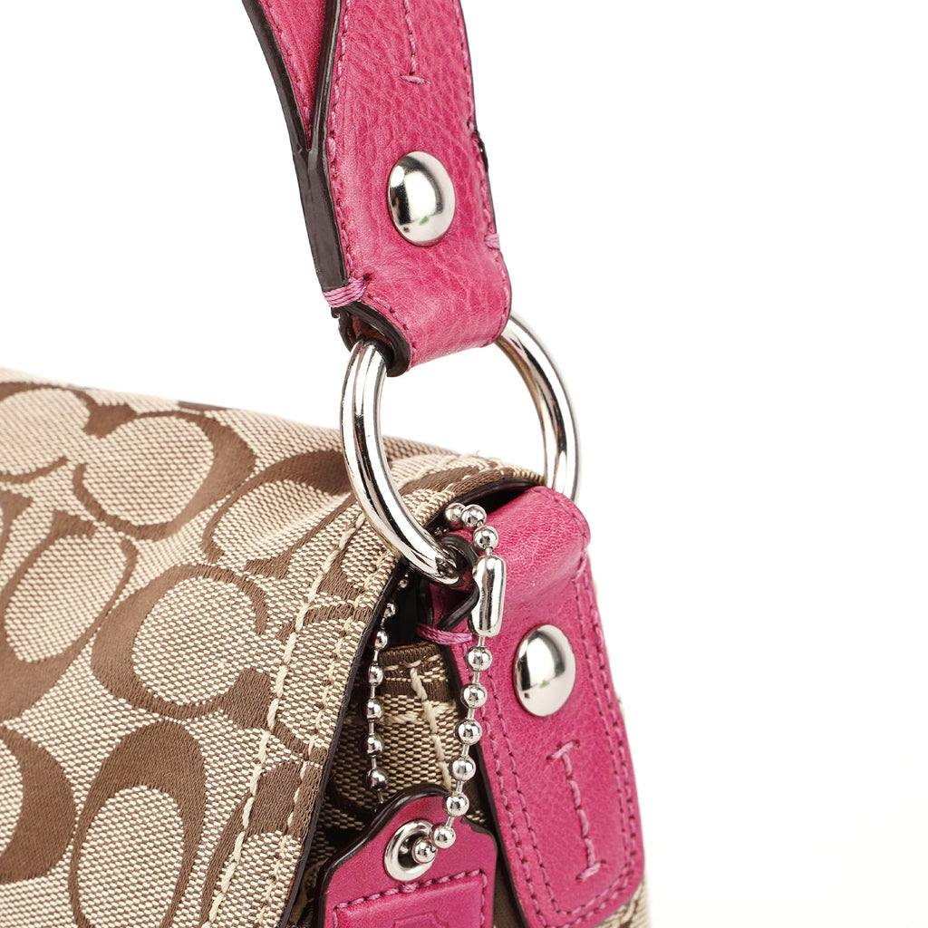 F113862 Beige Pink Signature C Soho Shoulder Bag
