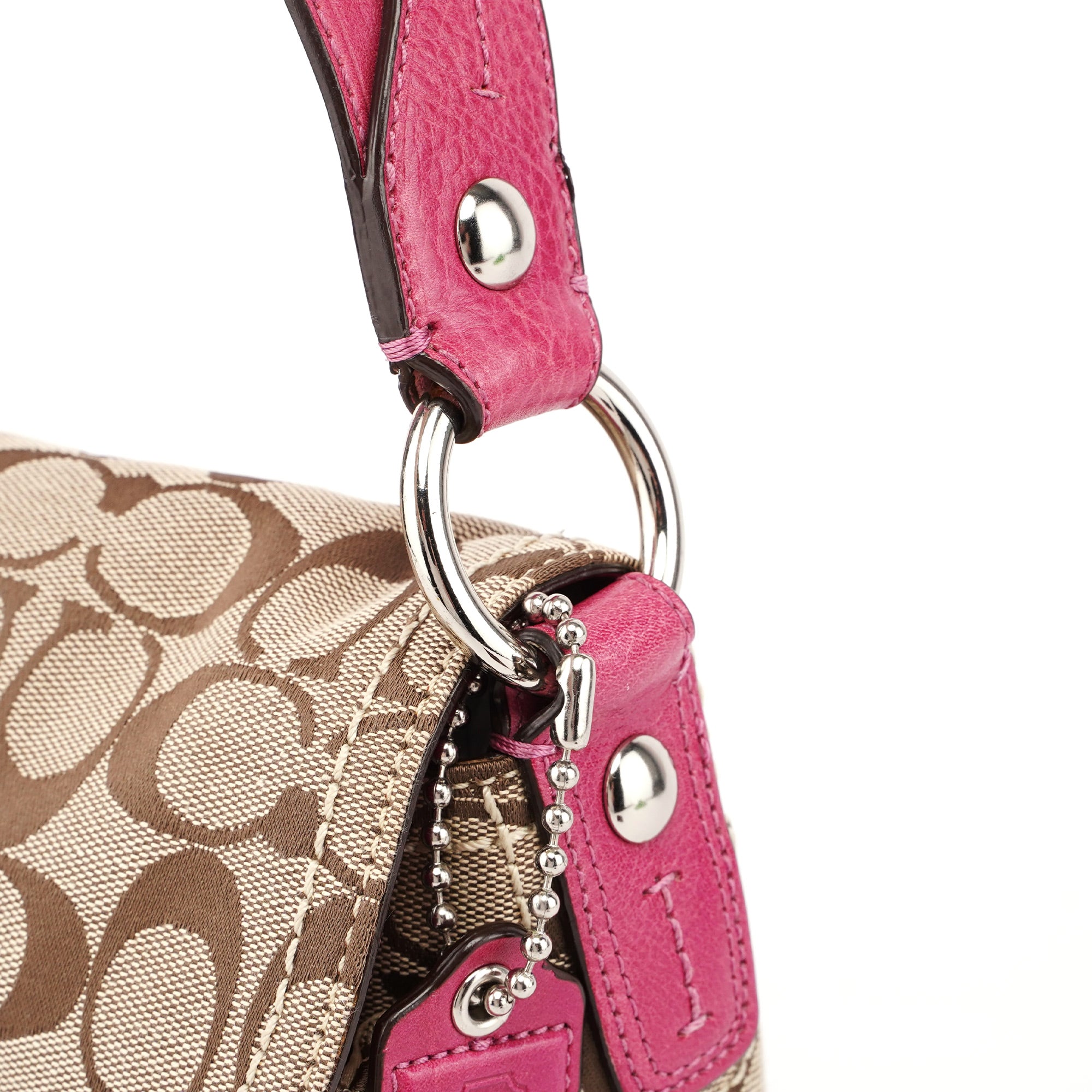 F113862 Beige Pink Signature C Soho Shoulder Bag