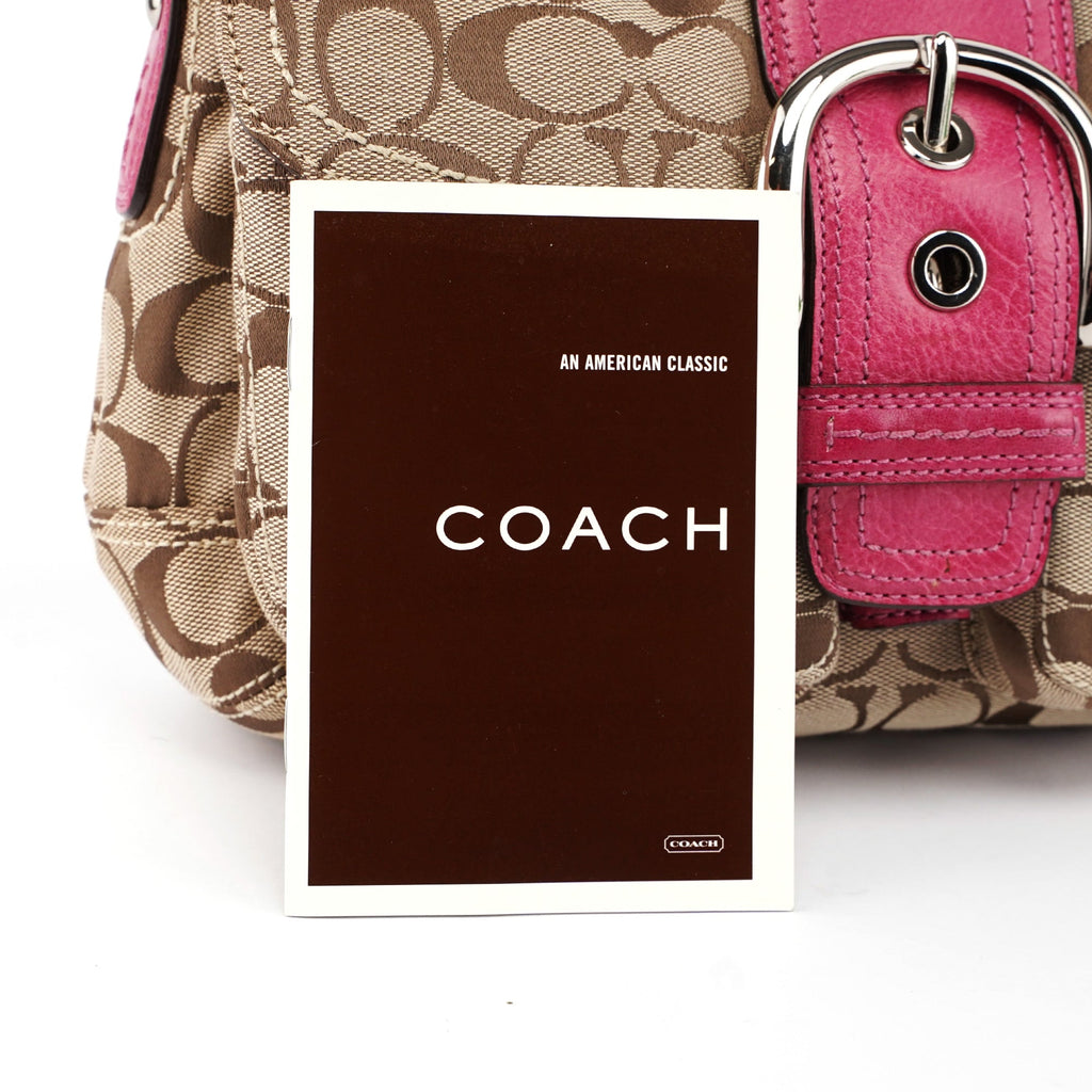 F113862 Beige Pink Signature C Soho Shoulder Bag