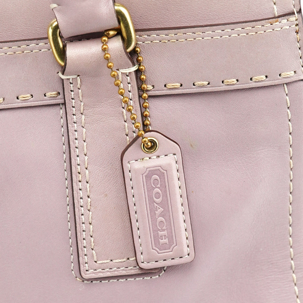 F11540 Lilac Leather Turnlock Shoulder Bag
