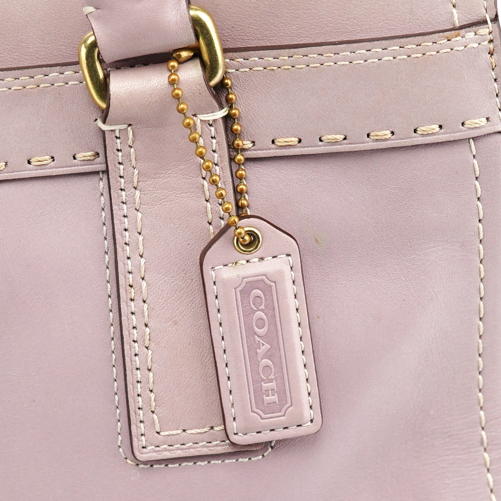 F11540 Lilac Leather Turnlock Shoulder Bag