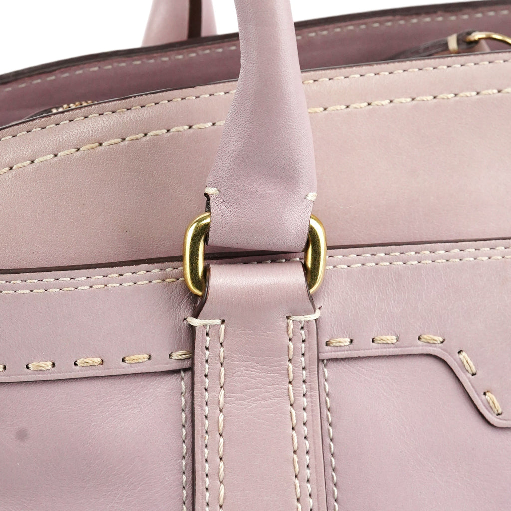 F11540 Lilac Leather Turnlock Shoulder Bag