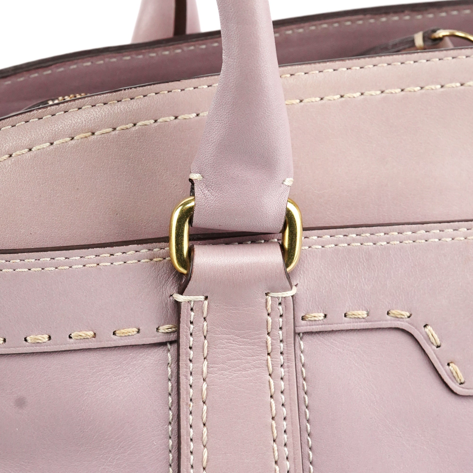 F11540 Lilac Leather Turnlock Shoulder Bag