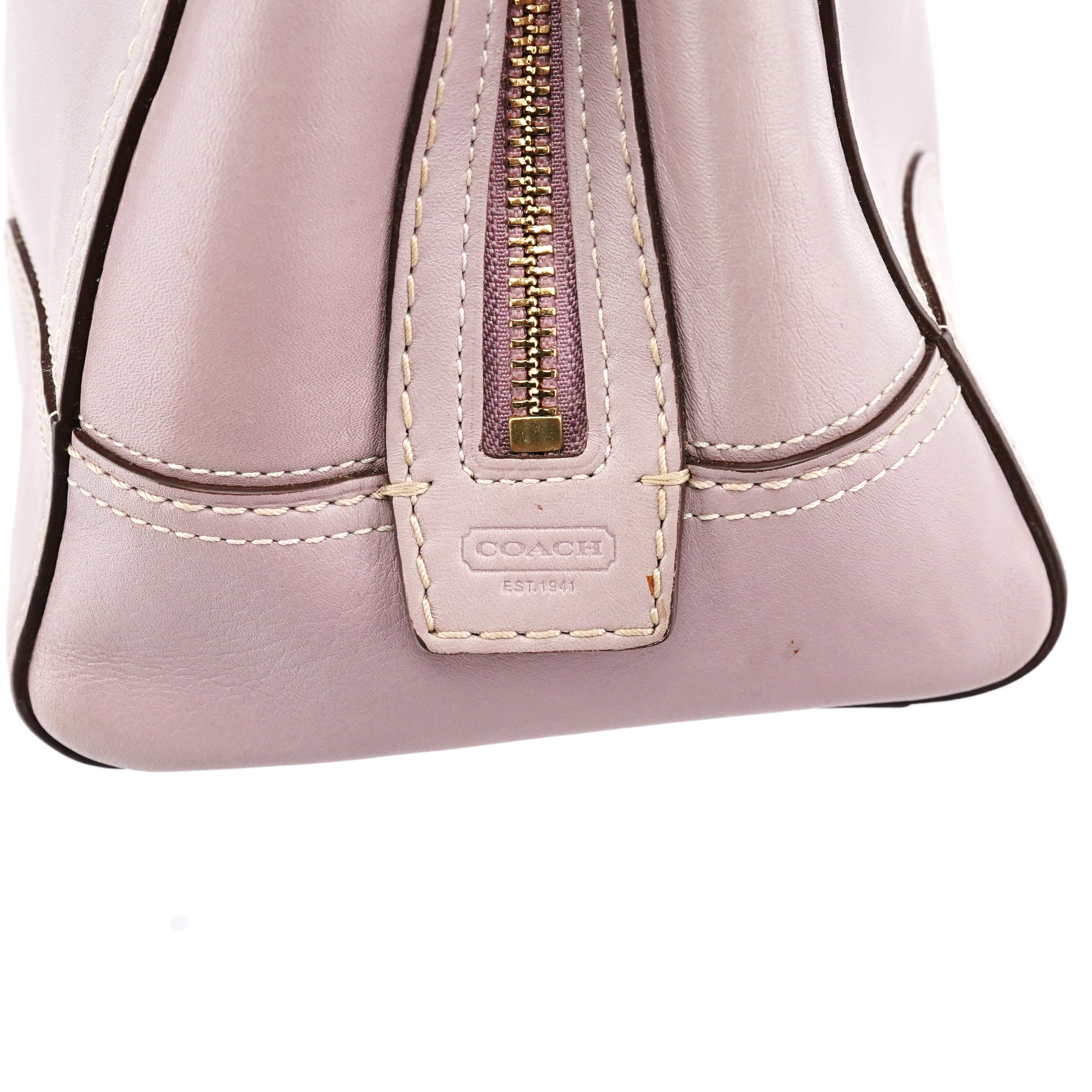 F11540 Lilac Leather Turnlock Shoulder Bag