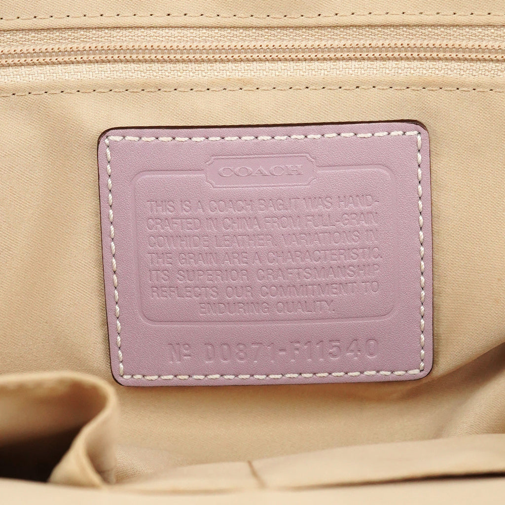 F11540 Lilac Leather Turnlock Shoulder Bag