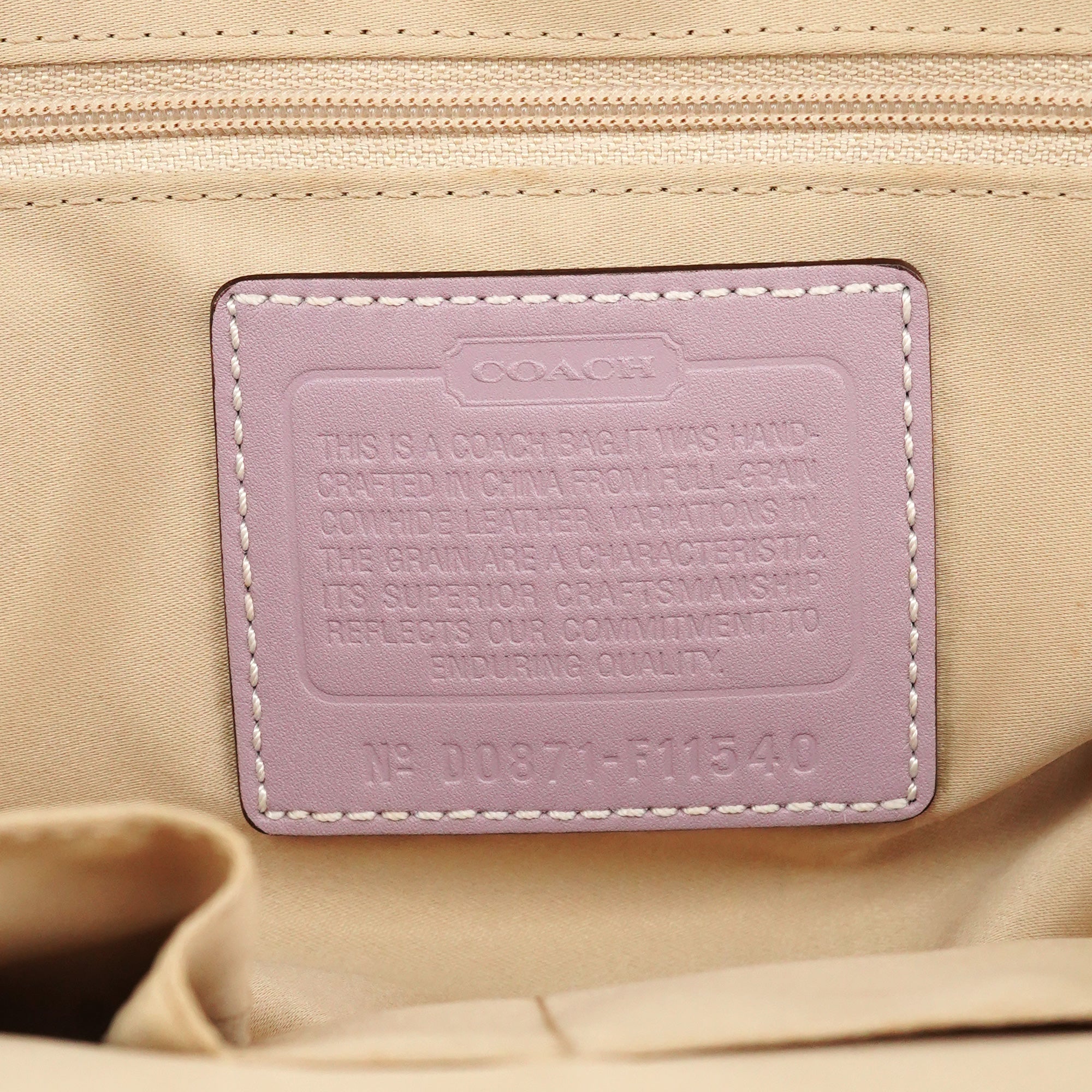 F11540 Lilac Leather Turnlock Shoulder Bag