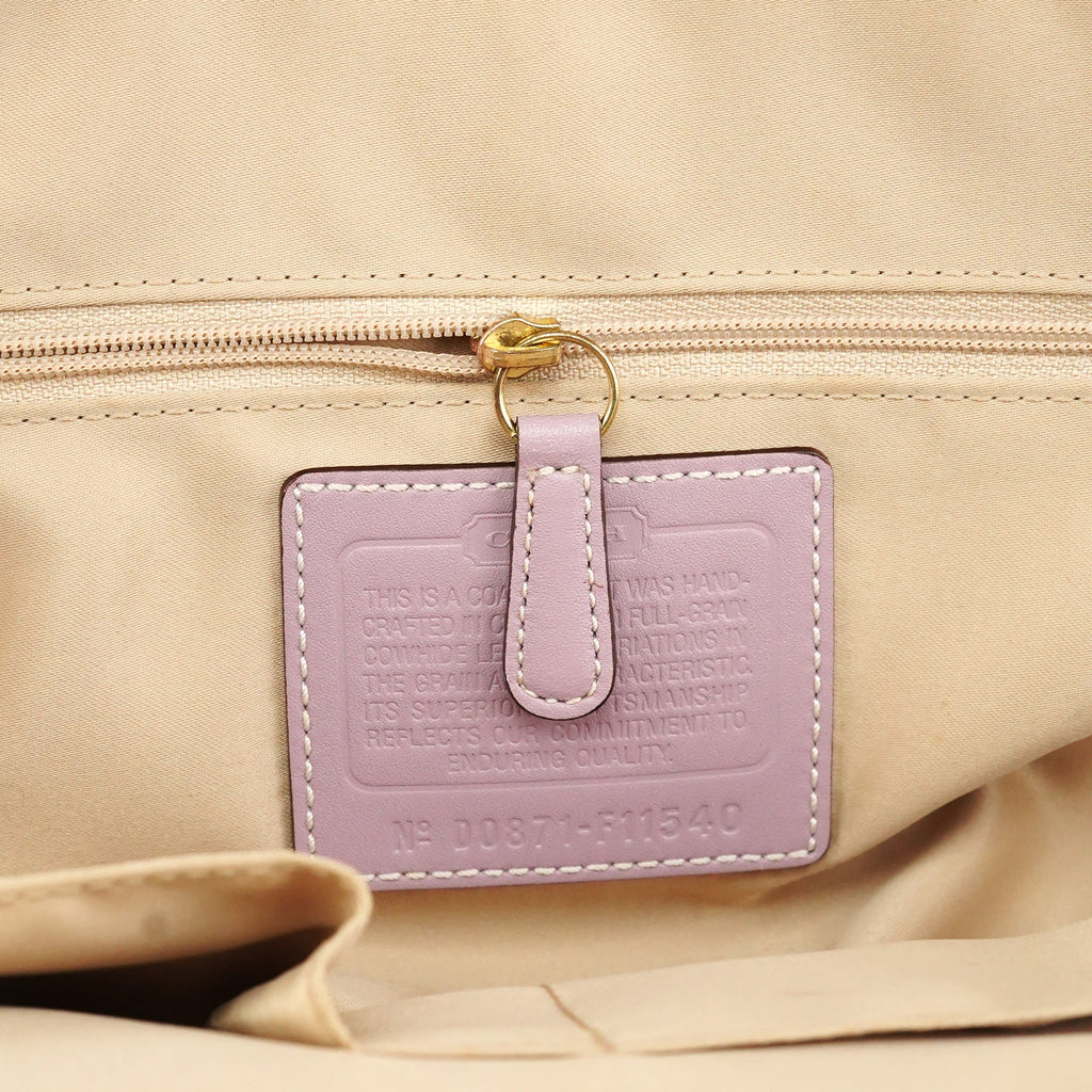 F11540 Lilac Leather Turnlock Shoulder Bag