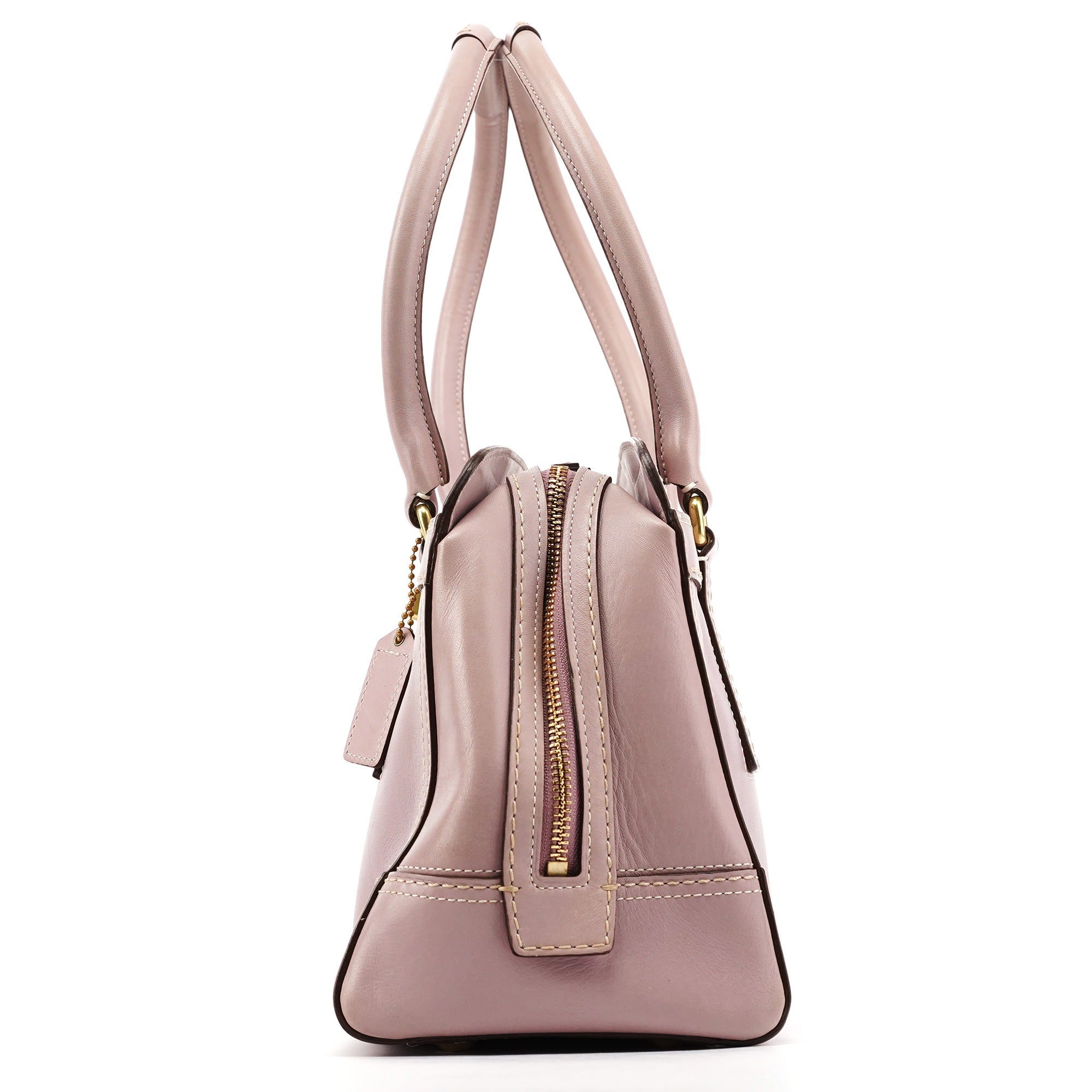 F11540 Lilac Leather Turnlock Shoulder Bag