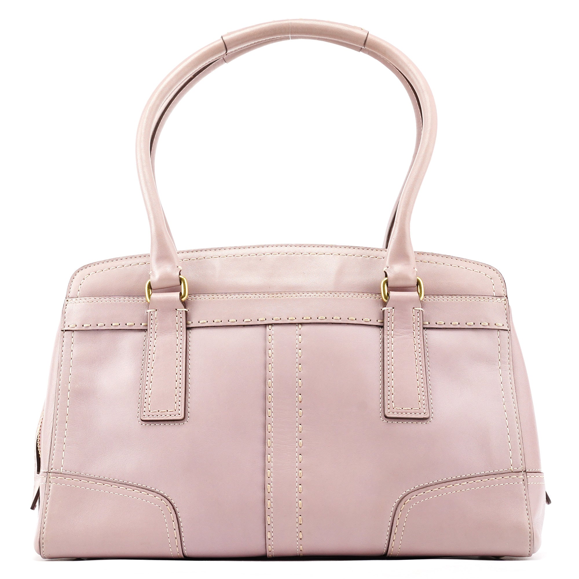 F11540 Lilac Leather Turnlock Shoulder Bag