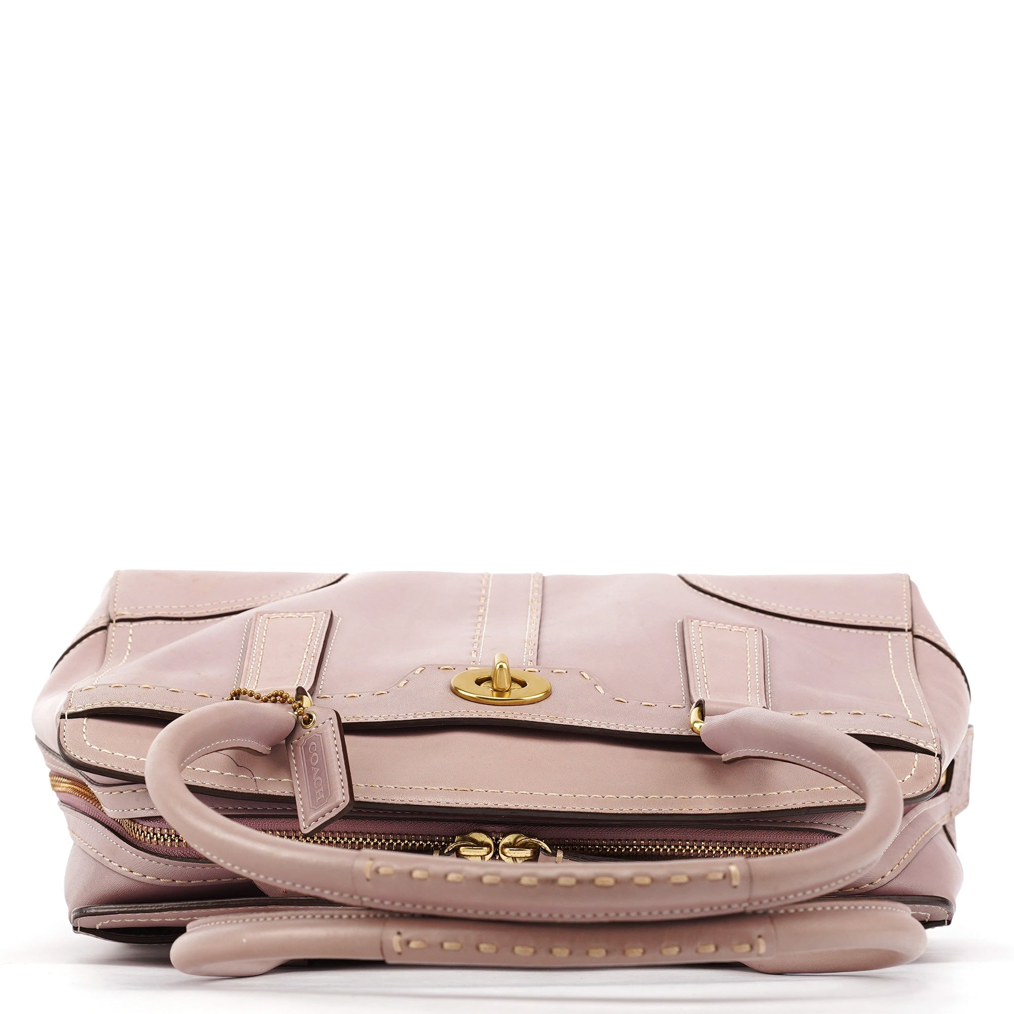 F11540 Lilac Leather Turnlock Shoulder Bag