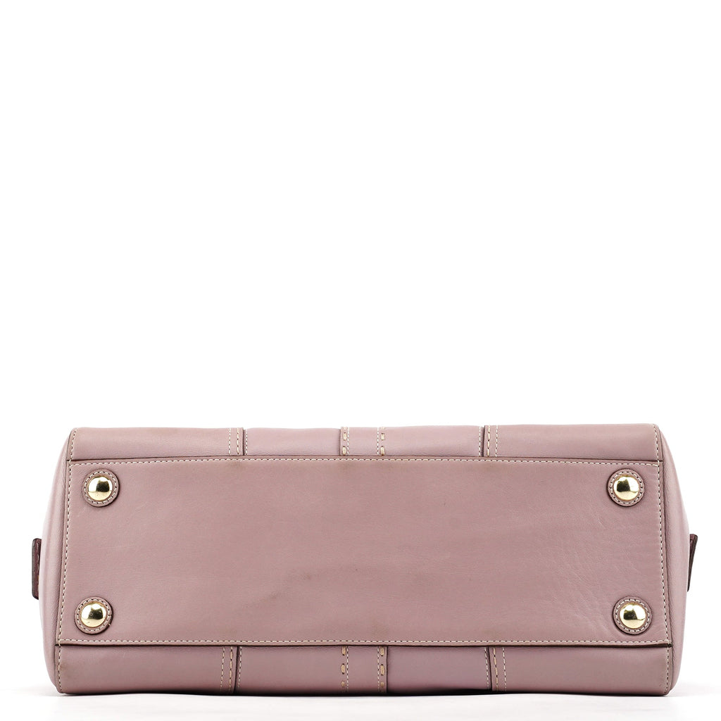 F11540 Lilac Leather Turnlock Shoulder Bag